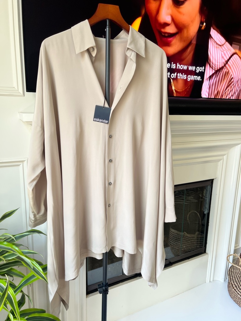 Eskandar 100% Silk Crepe Shirt Tunic Bergdorf Goodman NWT $1,345